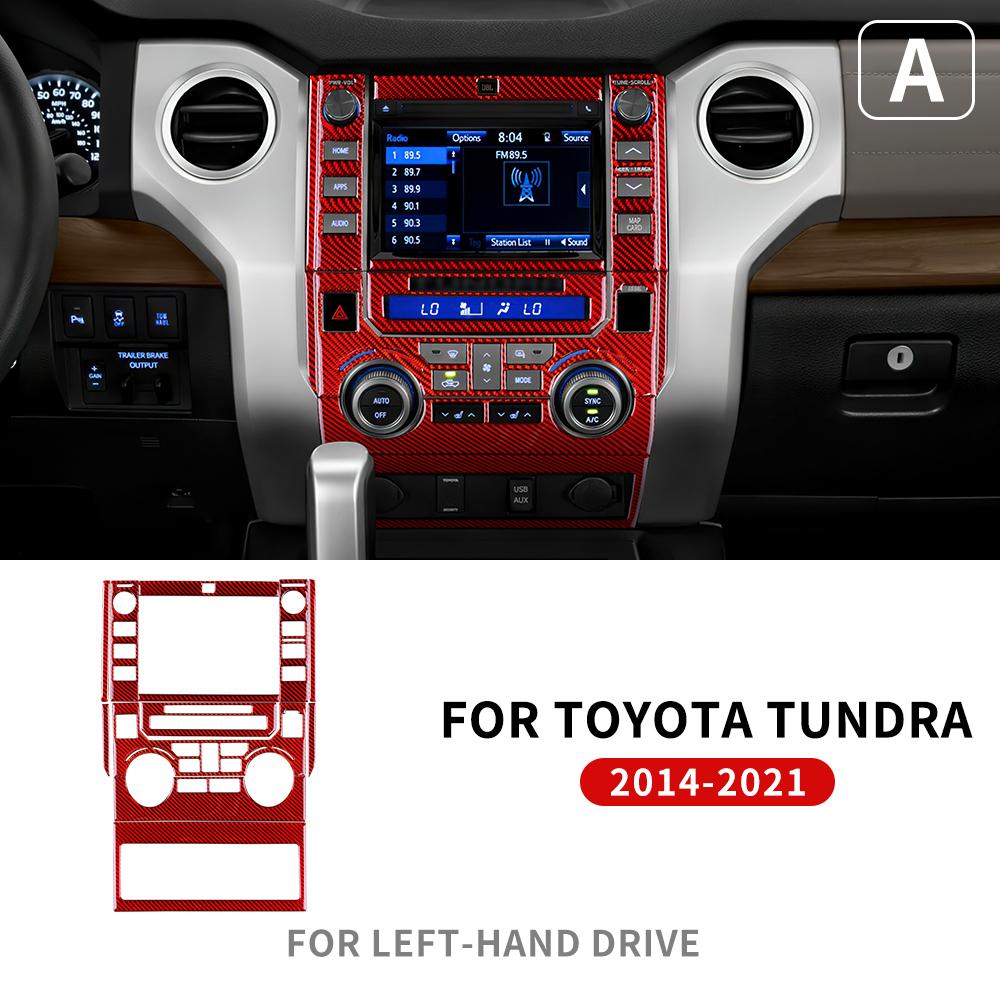 Real Carbon Fiber Sticker For Toyota Tundra 2014 2015 2016 2017 2018    Car Navigation Screen Panel Accessories