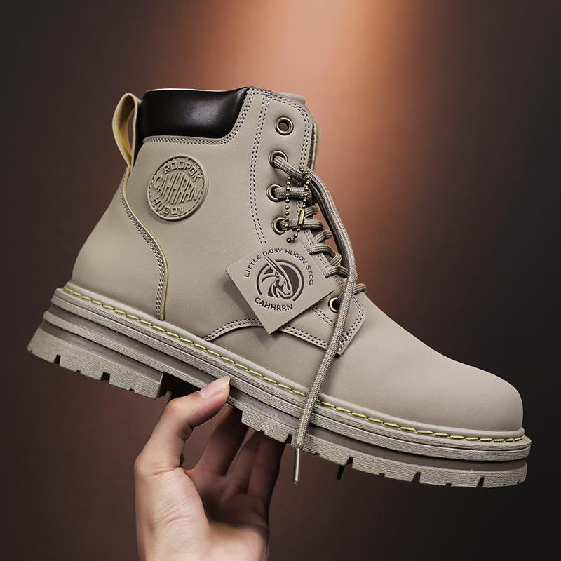 Martin boots men's winter retro heightening British style Korean version high-top labor insurance shoes tooling leather boots shoes locomotive 