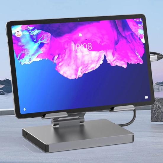 Laptop Stand Docking Station Multiport USB 3.0 TF Card Slot 4K 60HZ HDMI-compatible PD Charging Gigabit Ethernet Aluminum Alloy Type-C Hub Adapter