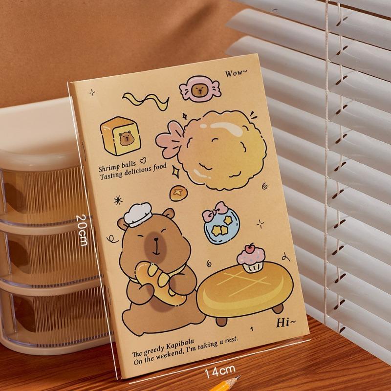 20Pcs Cartoon Cute Capybara Notebook Gift Horizontal Line Paper Mini Book Journal Planer School Office Stationery