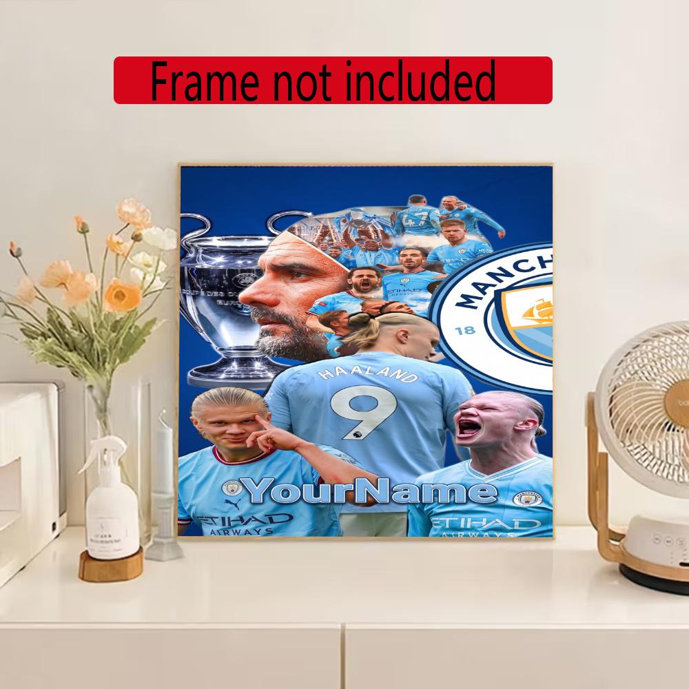 Haaland Customize Your Name Diamond Painting Round Diamond Diy Frameless Holiday Artwork Suitable For Home Office Wall Decoration