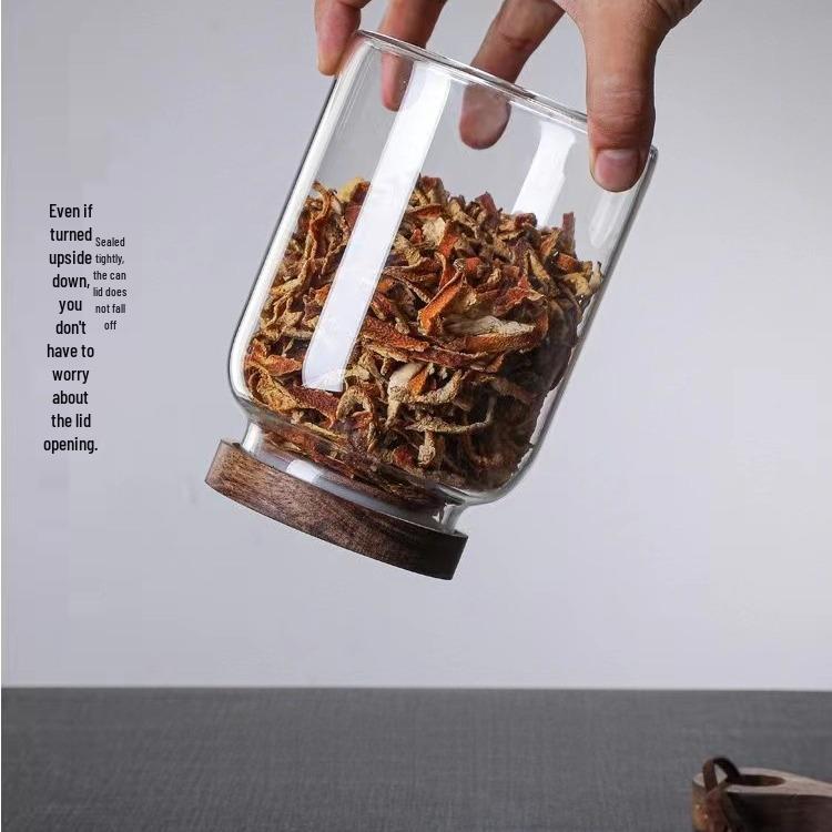 High-End Glass Storage Jar for Dried Tangerine Peel - Sealed Medicinal Material Display Container