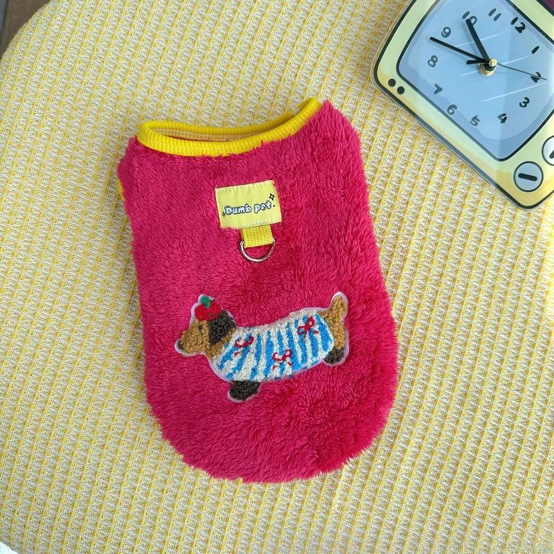 Dog and Cat Clothing - Autumn and Winter Style - Cute Double-sided Plush Thick Pullover for Home Warmth - Pet Clothing