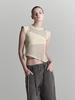 Half Devils Edge Sleeve Slit T-Shirt_Beige