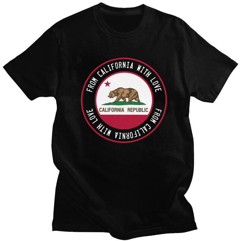 

Custom California Republic Flag T Shirts for Men Pure Cotton Tee Tops Bear Love Tshirt Short-Sleeve T-shirt Clothing - Men s ... 5XL різнокольоровий