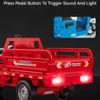 1:15 Alloy Tricycle Miniature Model Toys Metal Diecast Sound Light Pull Back Front Wheel Steering Ornament Models For Kids Gifts