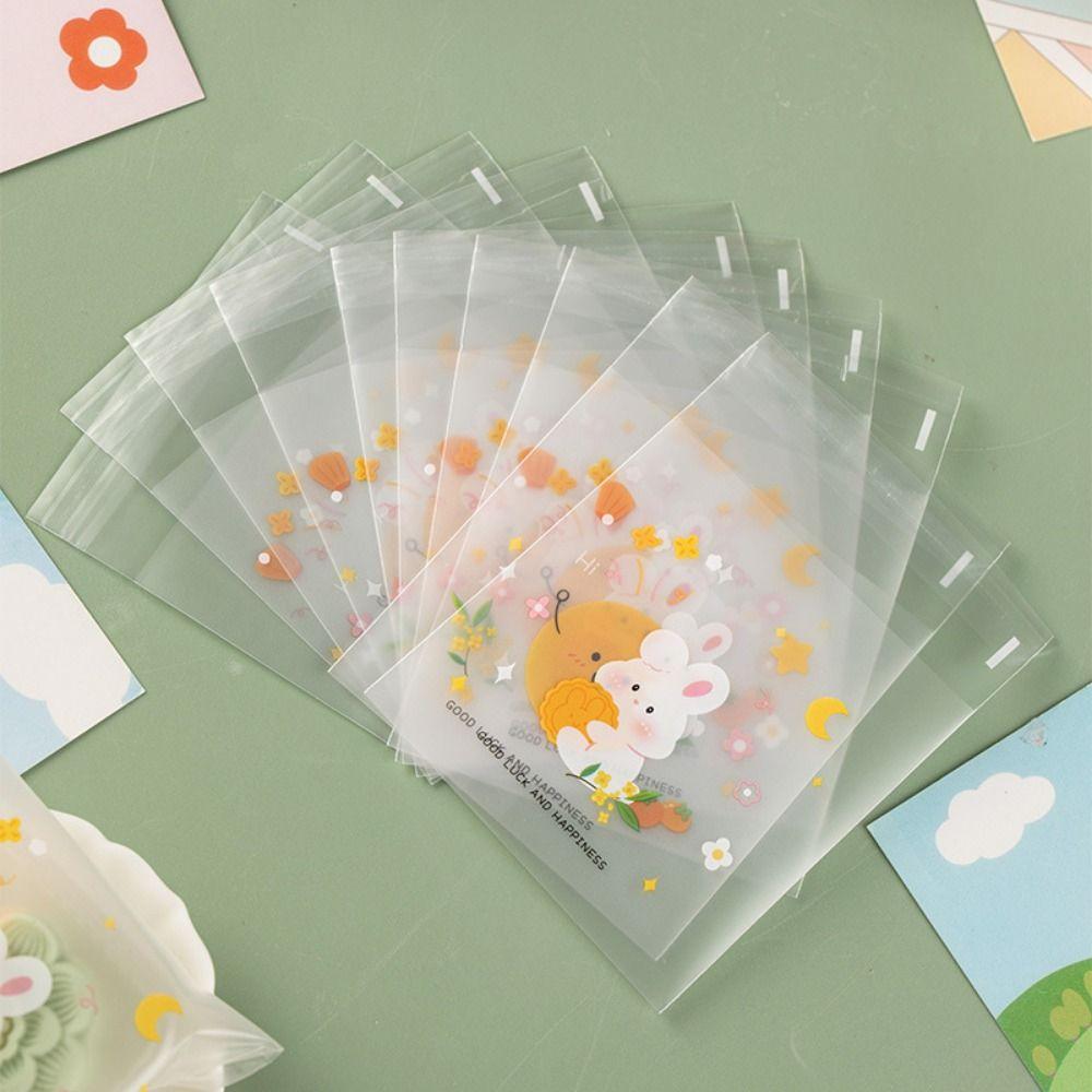 100 Stück/Packung Mond-Stern-Muster Keksverpackungsbeutel Mondkuchen-Verpackungsbeutel Mittherbstfest