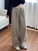 Women's Autumn High-Waisted Wide-Leg Cargo Jeans - Plus Size Relaxed Fit for Pear-Shaped Bodies