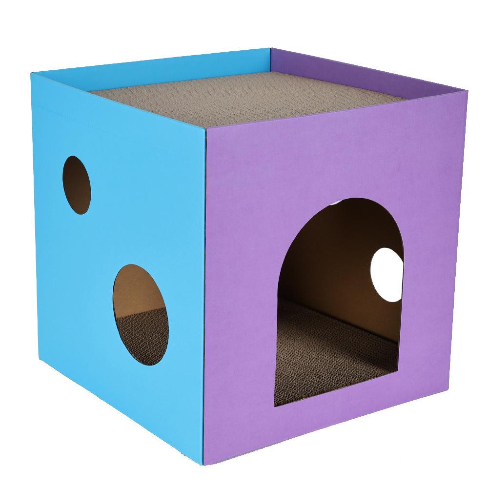 In 1 Corrugated Paper Cat Bed Cat Scratcher Double Layer Cat House Pet Supply