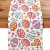 Linen Easter Tablecloth Egg Bunny Placemat New Happy Easter Table Runner Dining