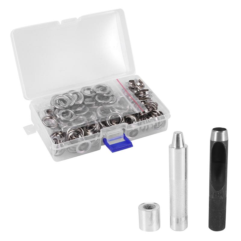 A20F-Grommet Tool Kit, Grommet Setting Tool 100 Sets Grommets Eyelets (1/2 Inch Diameter) Eyelets And Eyelet Punch Die Tool