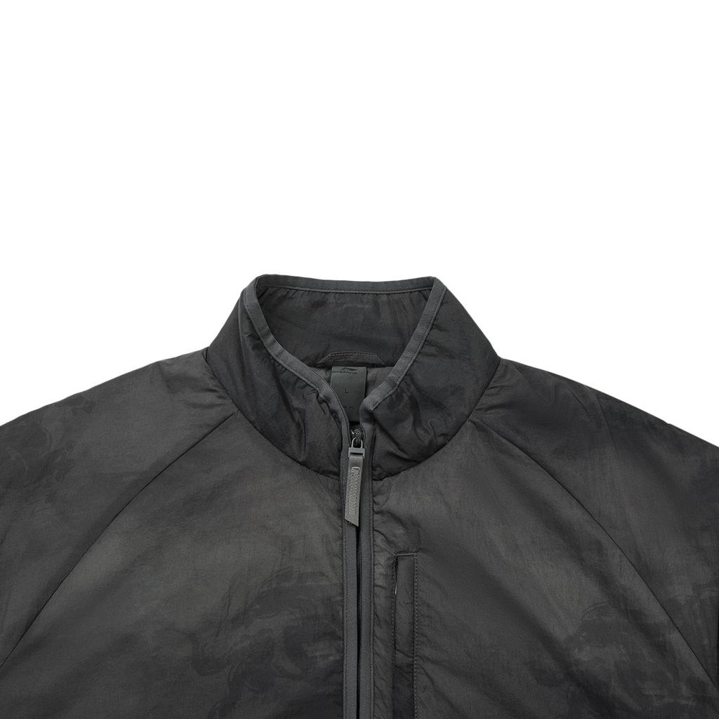 Li Ning Puffer Jackets Men's Black All Over Print Stand Collar Moderate Other AJMW049-3