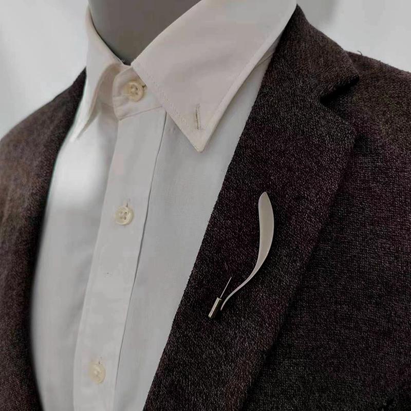 Large Brooch in Matte Gun Color Discreet Safety Pin Classic Accessories for Outerwear Business and Casual Use