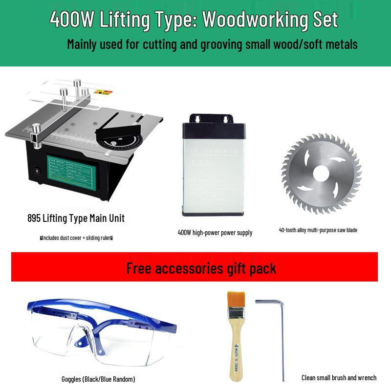 400W Compact Mini Table Saw: Multifunctional Electric Cutting Tool for Woodworking