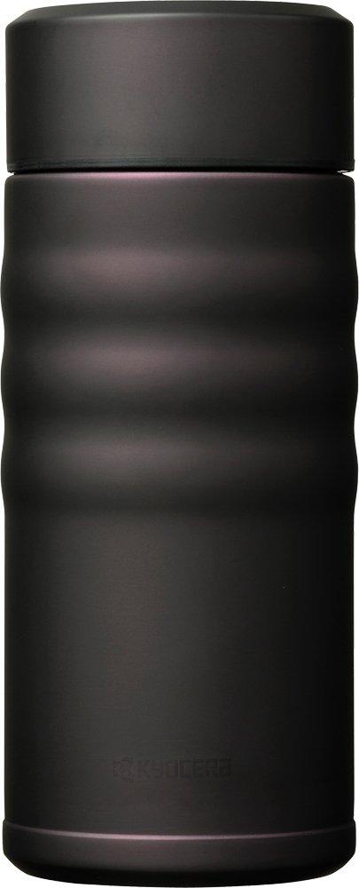 Kyocera Water Screw Tanzanite Bottle, 350ml, Ceramic-Coated, Cap, Black, CSB-S350-BTBK