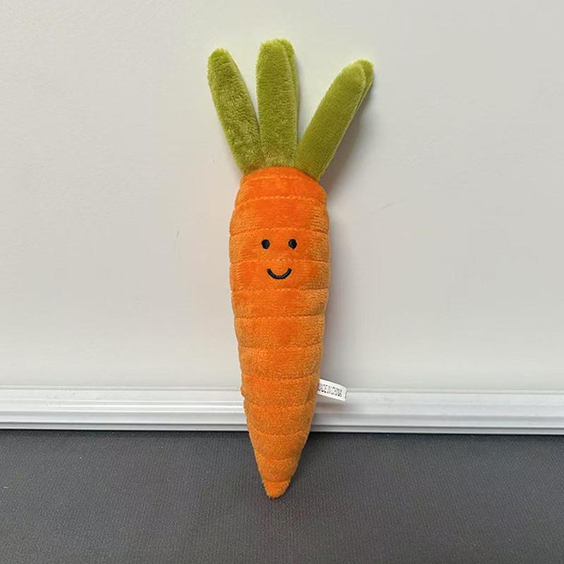 Fun Carrot Plush Toy Keychain Cartoon Vegetable Soft Stuffed Doll Pendant Car Key Ring Backpack Bag Decor Kid Gift