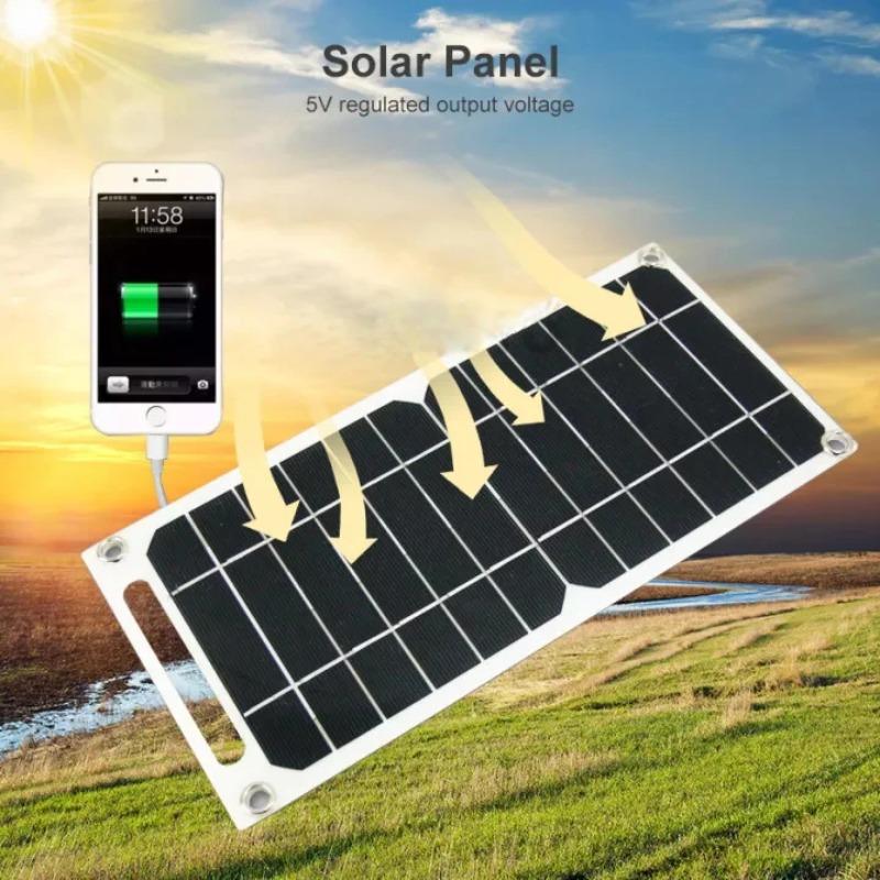 Solar Panel 2W With USB Outdoor Phone Charger Waterproof For Hiking And Camping Portable Solar Charging 5V Mobile Power Supply