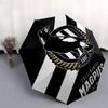 Collingwood Magpies, AFL - Apertura e Chiusura Automatiche, Struttura a 8 Costole Ombrello Portatile, Adatto per Uomini e Donne in Tutte le Stagioni - Perf