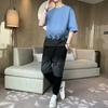 IELGY Casual Suit Men's Gradient Color Hip-hop Summer Korean Version Of The Trendy Brand Trousers And Short-sleeved Clothes A Set Of Collocation
