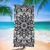 Telo da Spiaggia Mandala Boho Microfibra Asciugatura Rapida Asciugamano da Bagno Bianco Nero Motivo Floreale Grande Telo Anti-Sabbia per Spiaggia Piscina Spa