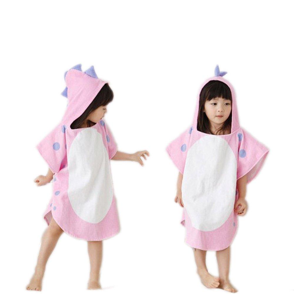 

Детское полотенце Полотенце с капюшоном Динозавр Банное полотенце Детский халат (розовый) розовый