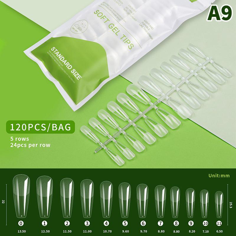 120 szt./worek W pełni Przezroczysty Kształt Migdała Kropla Wody Noszenie Manicure Baletowy Kwadratowy Krótki Naszywka na Paznokcie Matowa Naszywka Przedłużona Naszywka na Paznokcie