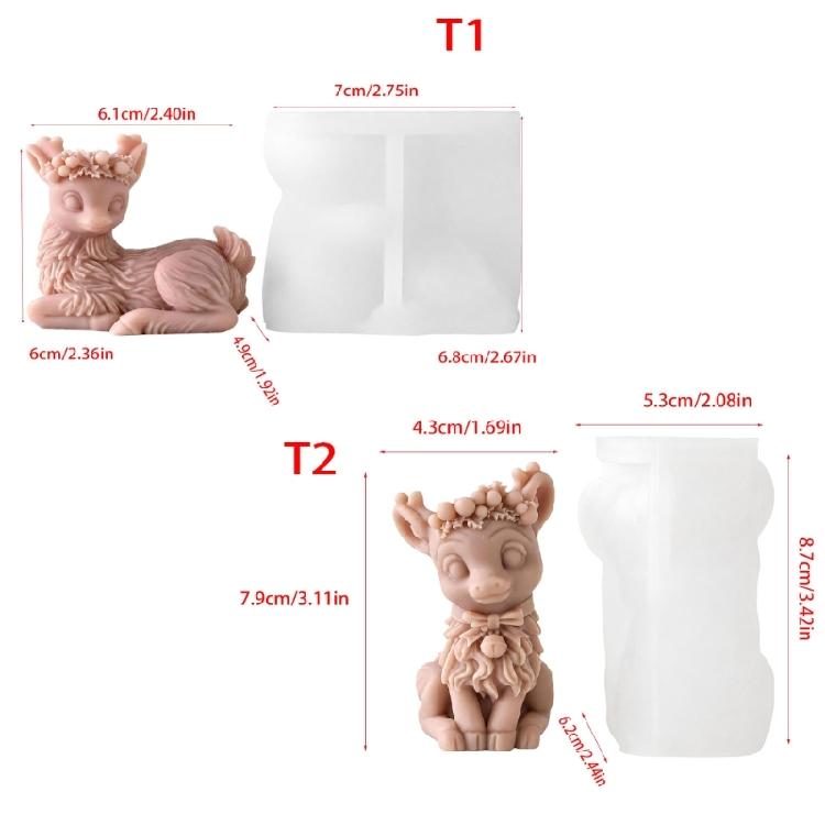 Winter Reindeer Candle Form, Christmas Silicone Craft Form for DIY Holiday Display and Home Handmade Projects Use
