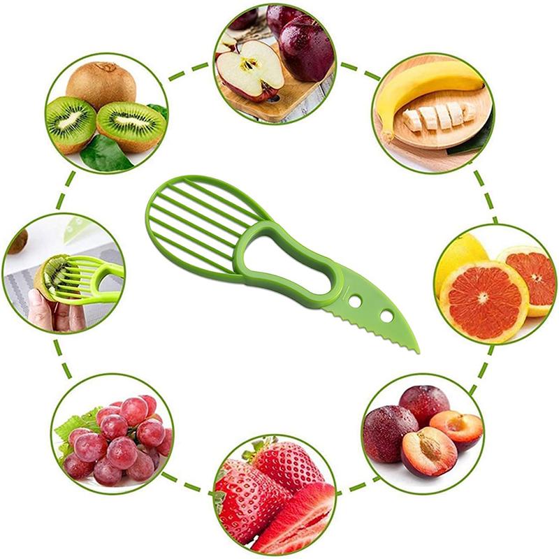3In1 Avocado Slicer Multifunctional Avocado Cutter Corer Butter Fruit Peeler Cutter Orange Kiwi Fruit Peeler Knife Kitchen Tool