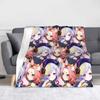 Qiqi Diona Katzlein Blankets Fleece Print Genshin Impact Game  Multifunction Super Warm Throw Blanket for Bed Office Bedspreads