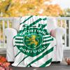 Sporting CP logo printed throw blanket—soft,warm;versatile blanket for all seasons—perfect as &air-conditioning throw,nap blanket
