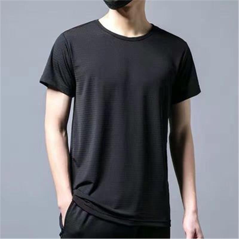 Men's Summer Ice Silk Quick-Dry Mesh T-Shirt - Comfortable, Breathable, Short Sleeve