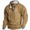 New Solid Color Sweatshirt for Men's Color-blocking Casual Stand Collar Zipper Fashionable Versatile Plush Top