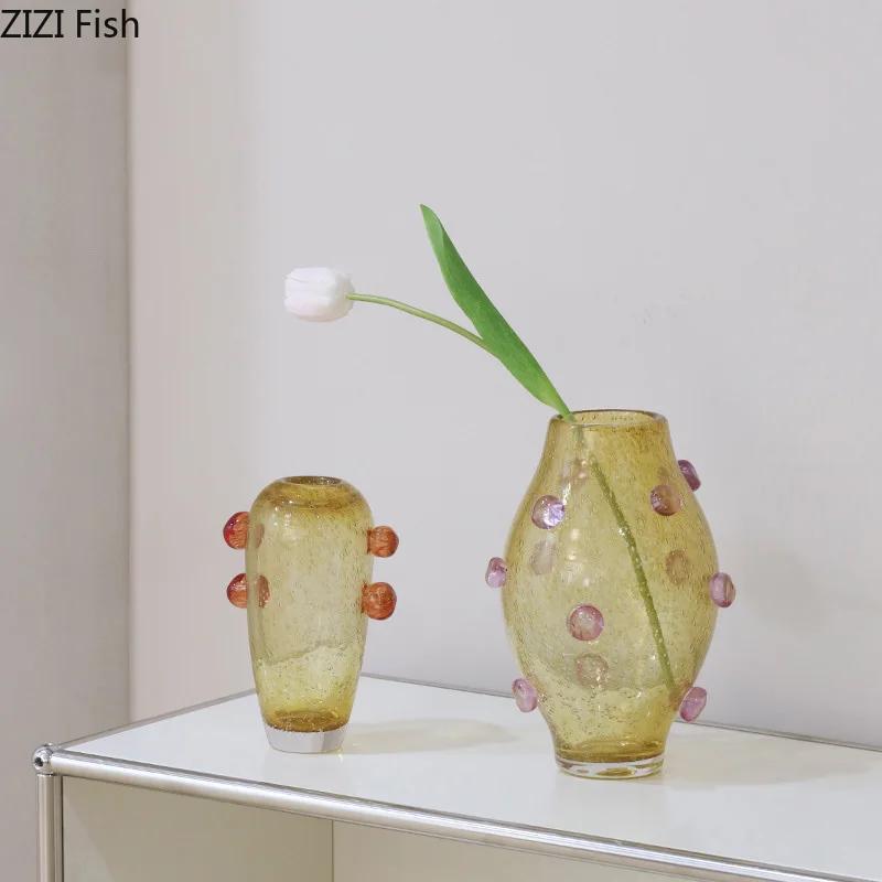 Creative Bubble Decorative Glass Vase Hydroponics Flower Pots Desk Decoration Artificial Flowers Vases Room Aesthetic Decor