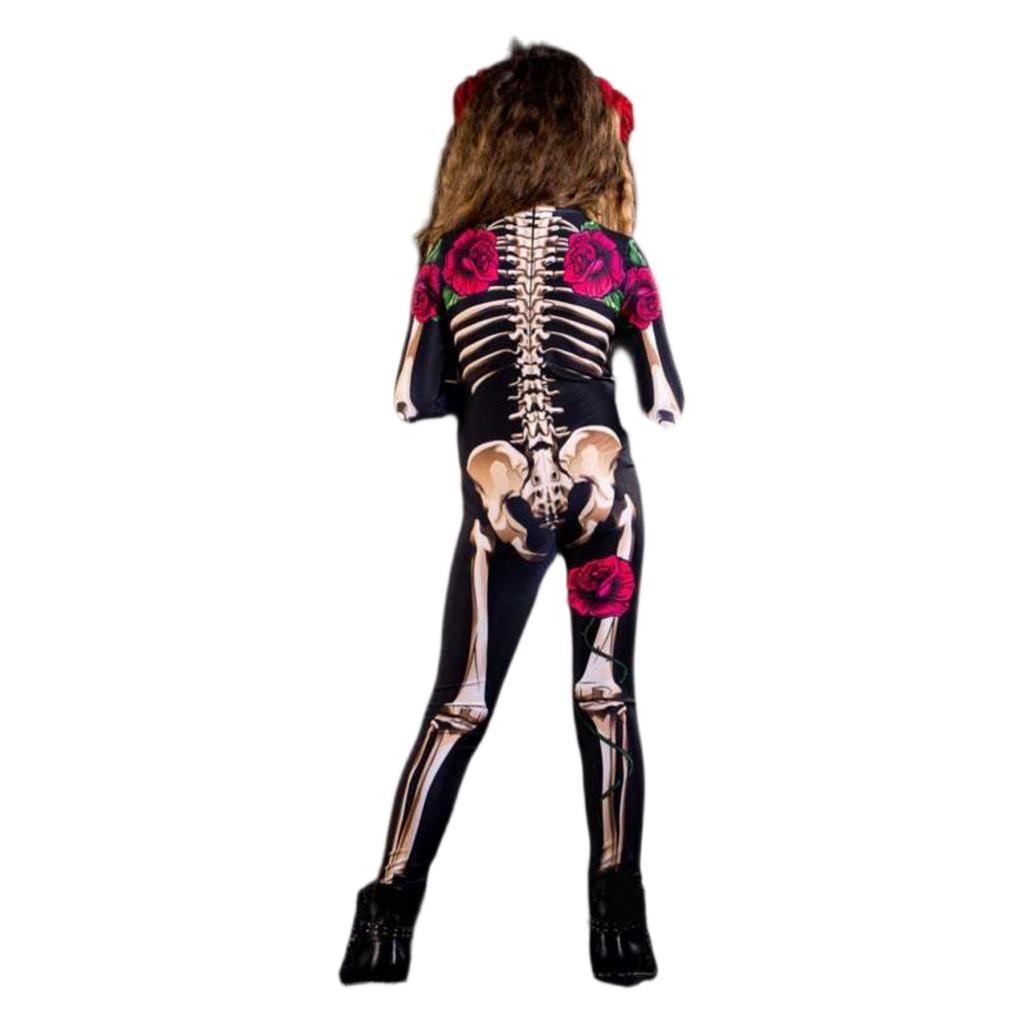 Halloween Skulls And Bones Trykt Jumpsuit Foreldre-Barn Kostyme