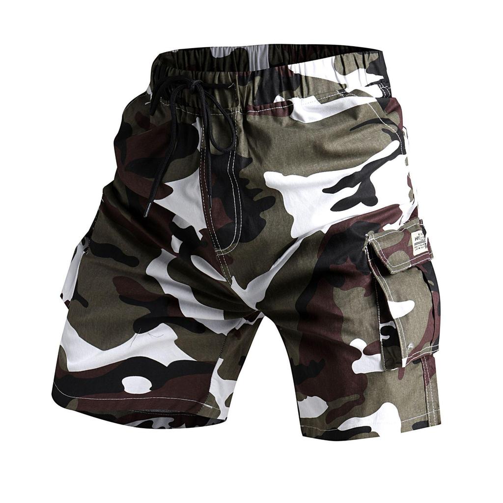 Men's Plus Size Camouflage Casual 5-Point Work Shorts - European & American Style