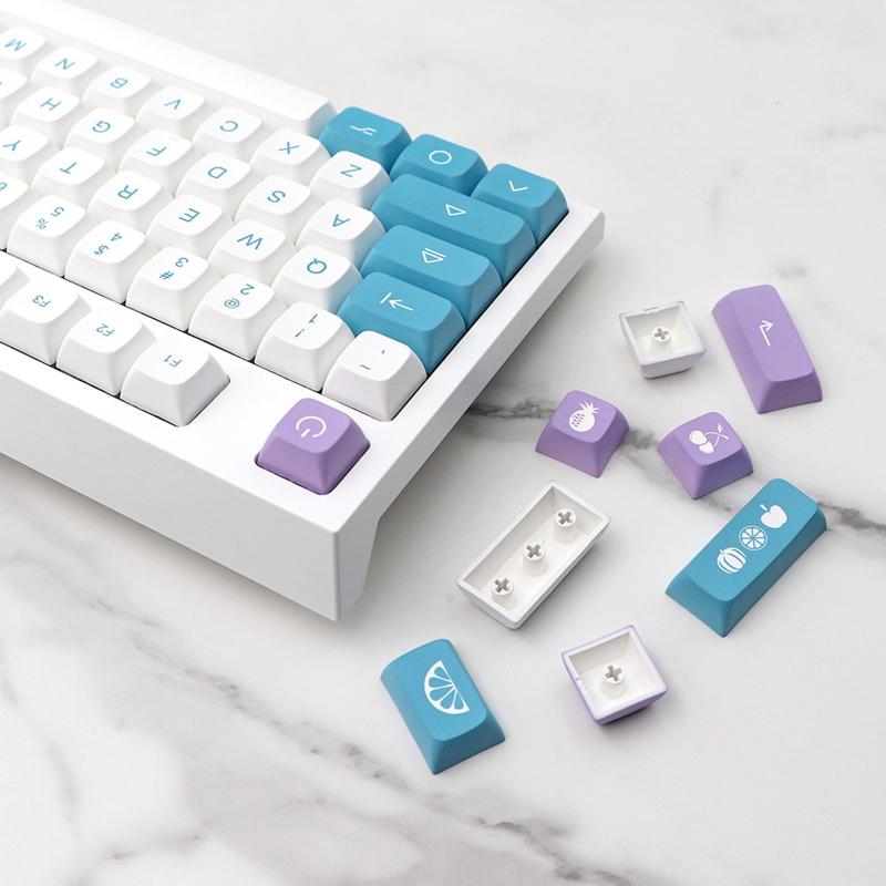 138 Keys PBT Keycaps DA Profile DYE SUB Personalized Fruit Yogurt Game Keycap For MX h Mechanical Keyboard
