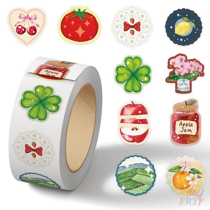 500Pcs/Roll Little Happiness - Lucky Life Kids Rewards Stickers - DIY Scrapbooks Album Decor Sealing Label Decals