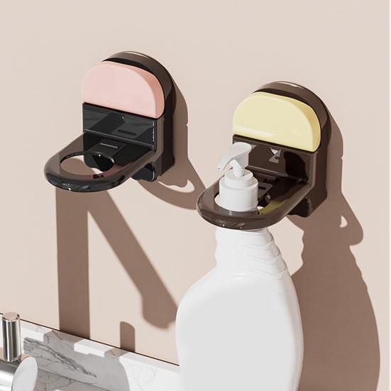 Suction Cup Bathroom Hanger Wall Mounted Hook Space Saving Organizer Adjustable Soap Dispenser Holder for Shower Shampoo Bottle