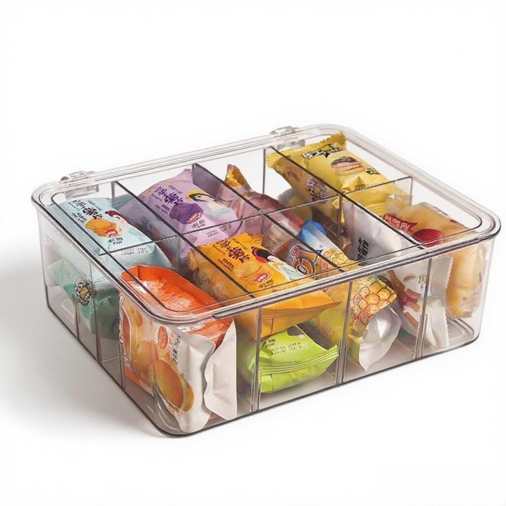 Transparente Acryl-Aufbewahrungsbox für Snacks und Kleinkram