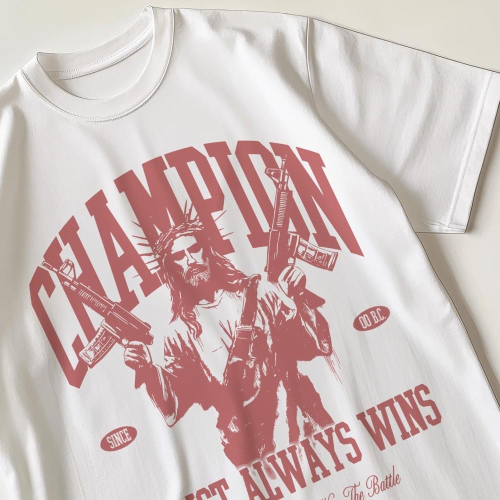 

Jesus Champion Lord Retro Tshirt Shirt 80s 90s Nostalgic Gift For Him And Her 4XL