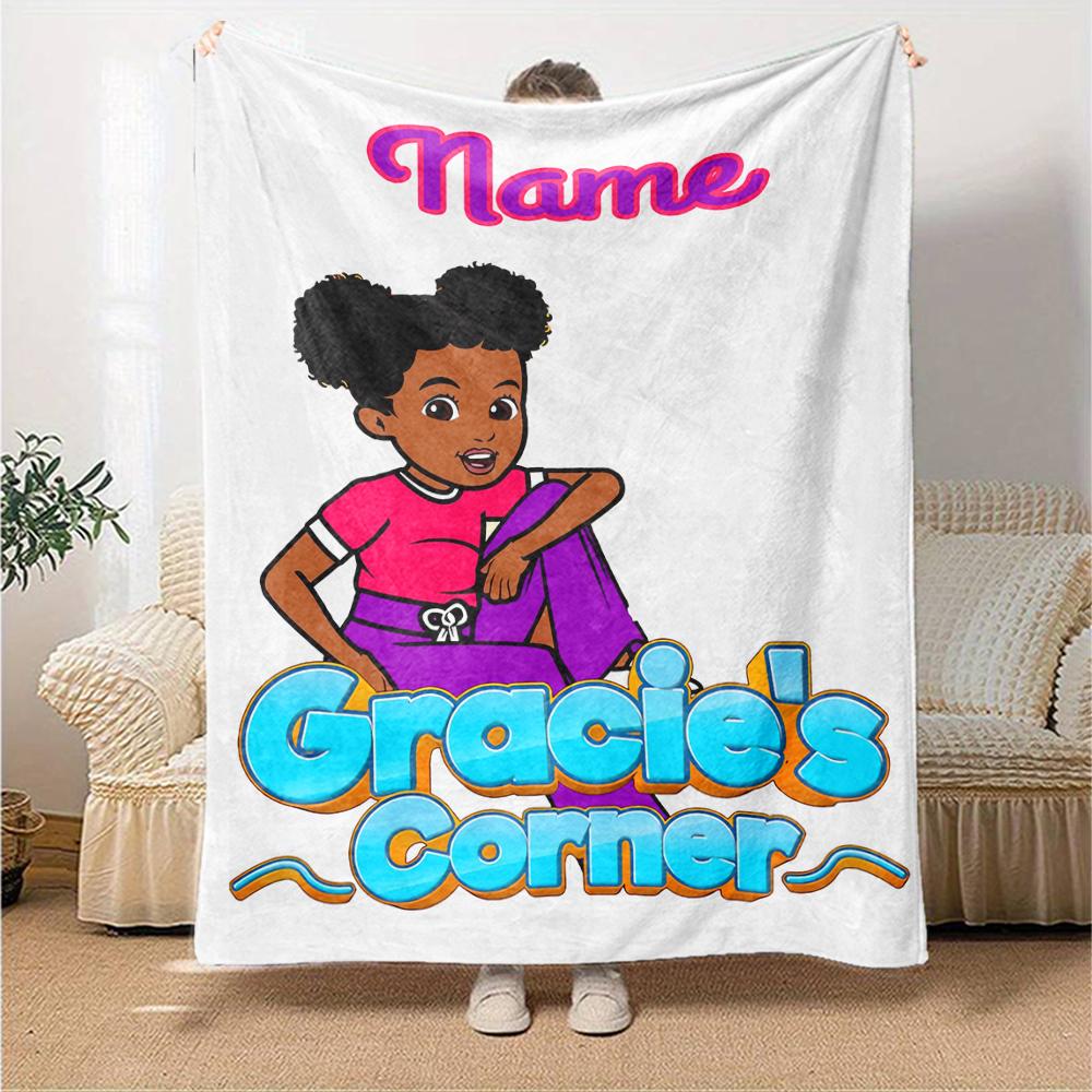 Customiz Name Personality Gracies Corner Blanket Soft &Warm Sofa Office Bed Travel Lunch Break Blanket, Gift Suitable All Seasons