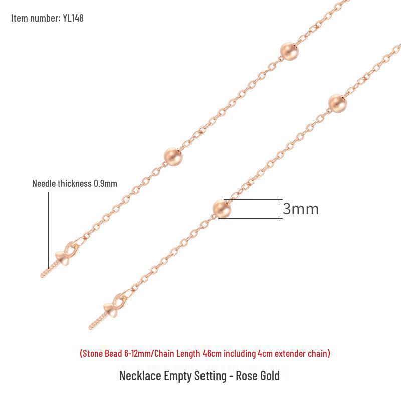 

S925 Sterling Silver Round Bead Pin Style Pendant Necklace with Amber, 45CM 925 Silver рожевий колір золота