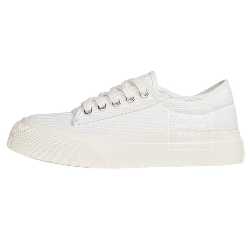 New simple style thick-soled big-headed canvas shoes, student versatile little white shoes, women's 533