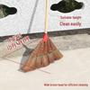 Old-Fashioned Long Handle Brown Palm Broom for Yard and Floor Sweeping