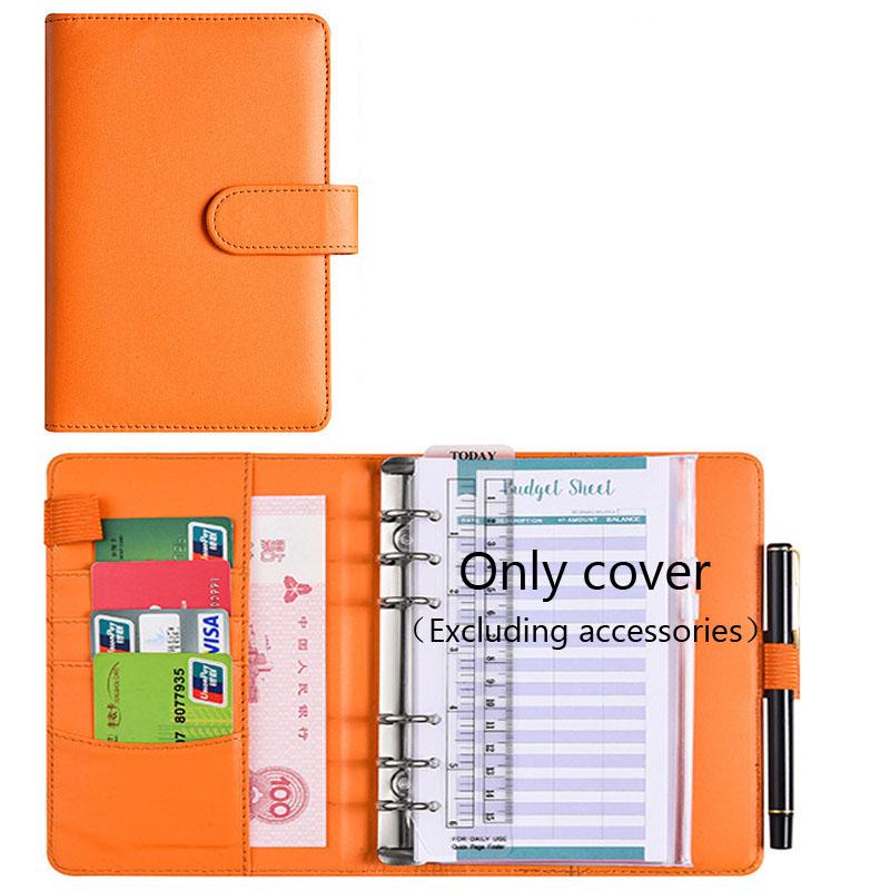 A6 Budget Binder with Cash Envelope Savings Book Budget Planner PU Leather Laptop Binder with Binder Pocket Cash Fill Folder