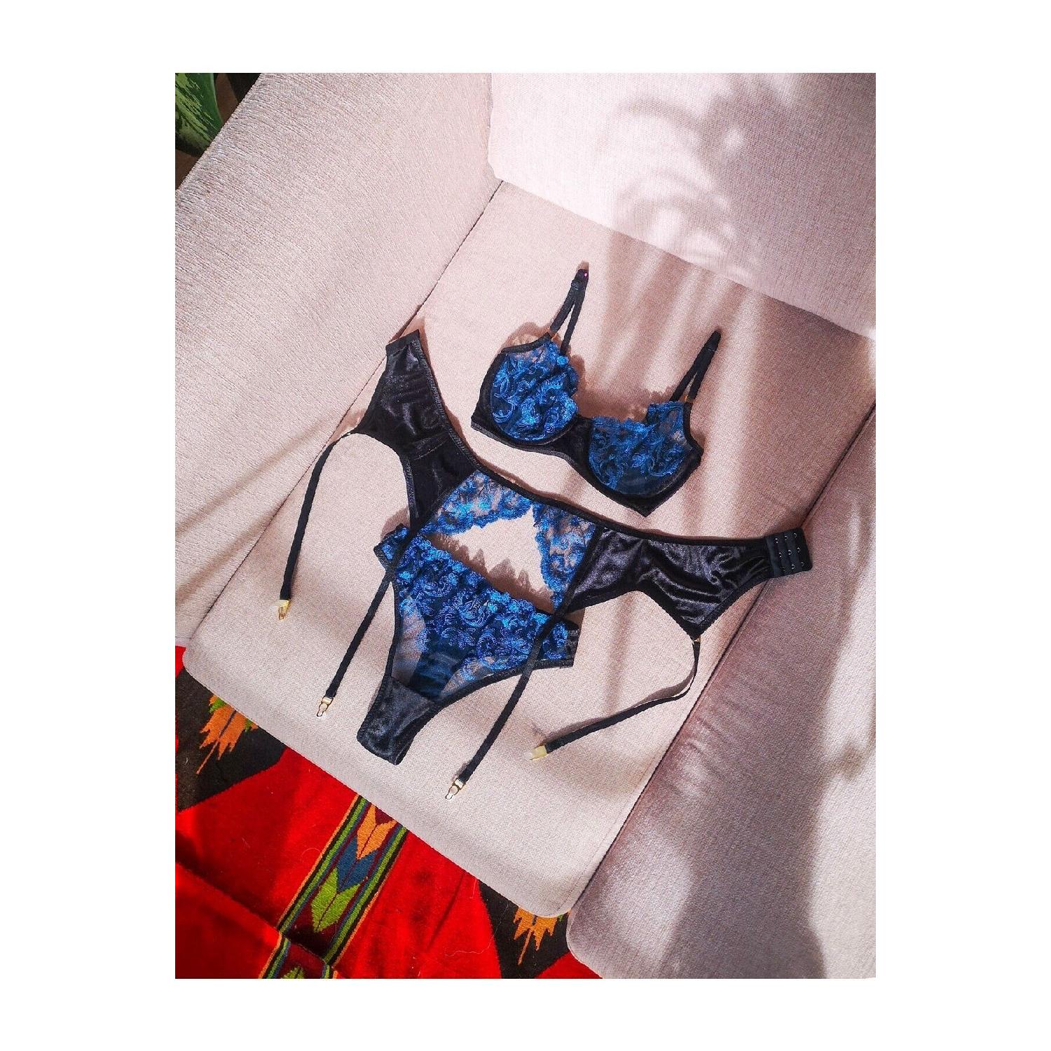 

Special Design Blue Ava High Waist Thong XS синий