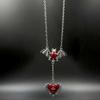 European & American Gothic Punk Bat Heart Pendant Necklace - Halloween Street Fashion for Stylish Girls