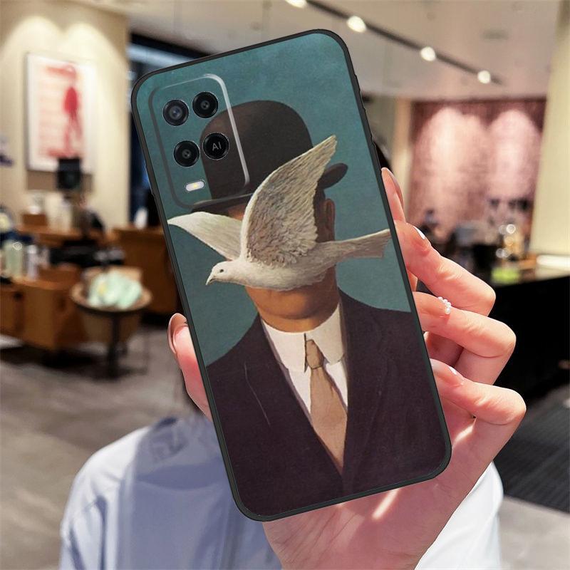 Rene Magritte Case For Oppo A78 A98 A79 A18 A38 A58 A40 A60 A80 A16 A76 A96 A15 A74 A94 A54 A17 A77 Cover
