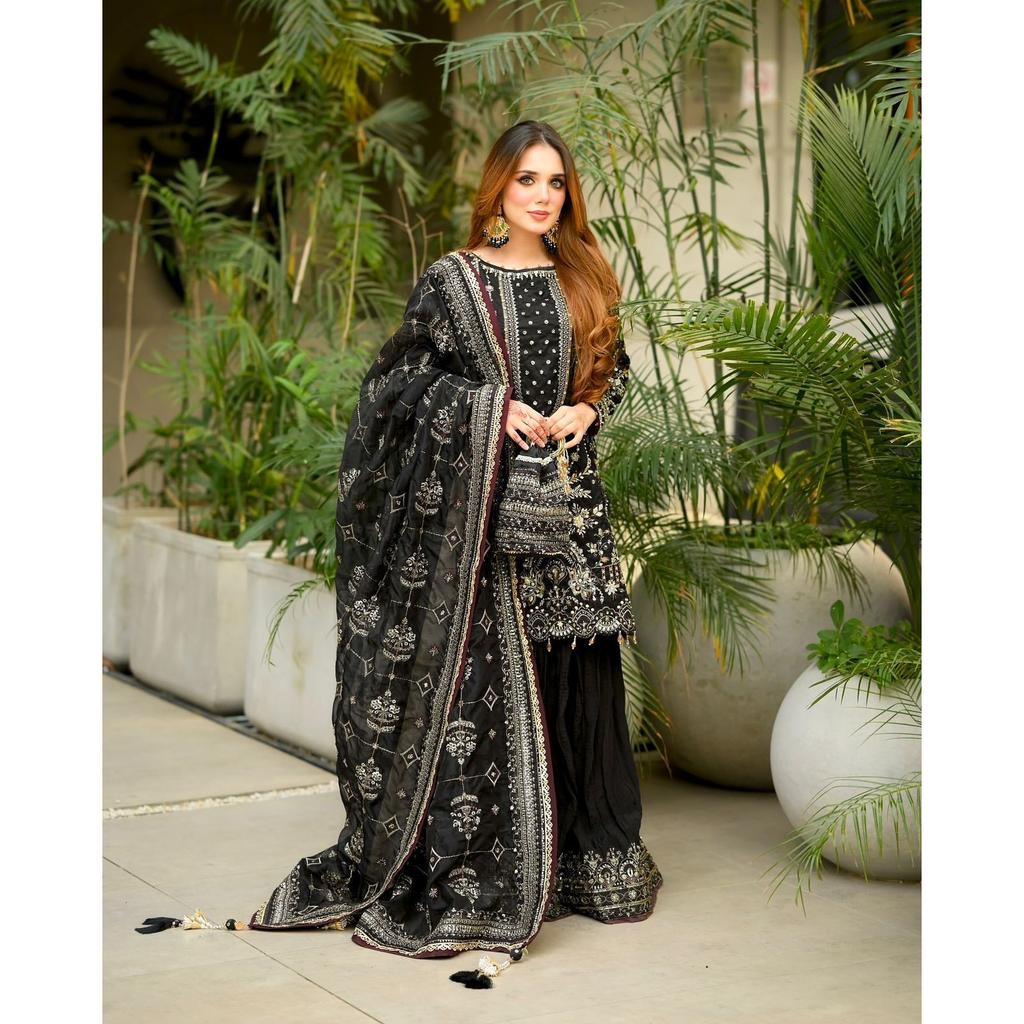 Bollywood Pakistani Ethnic Salwar Kameez Indian Wedding Wear Top Palazzo Suit