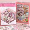 Miniature Scene Collection Book Vibrant Color Miniature Scene Book with Tweezers 3D Sticker